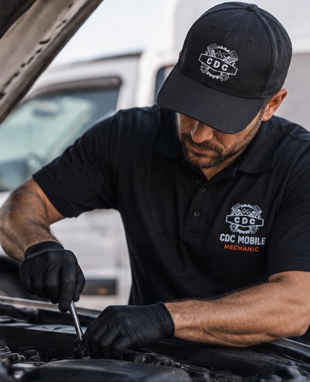 CDC Mobile mechanic servicing an engine bay