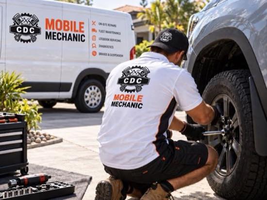 CDC Mobile mechanic servicing a wheel with his face turned away